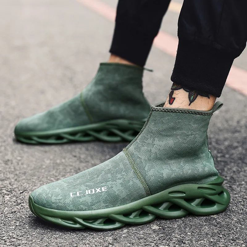 Hot Selling Cheap Black Men's Running Shoes Breathable Comfort Running Sneakers Light Slip-on Socks Shoes For Man Large Size 47