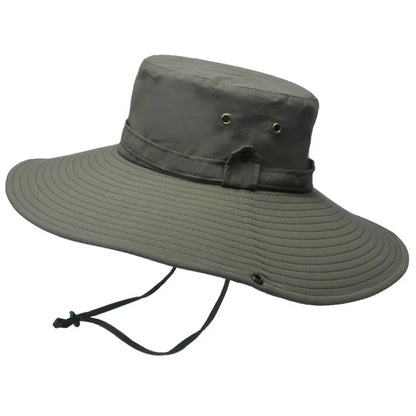 Men's Waterproof Fabric Mountaineering Hat Male Anti-UV Sun Hats Outdoor Fishing Cap Wide Brim Caps Bucket Hat Boonie Hat Gorros