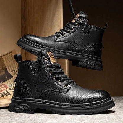 Winter Männerstiefel Trendy Herrenschuhe Britische Frachtstiefel im Freien im Freien vielseitige Freizeitschuhe Mann Schuhe Knöchelstiefel
