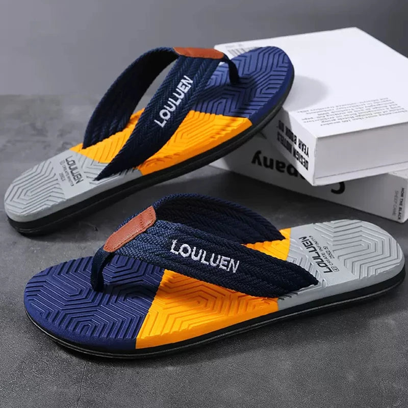 Hágæða heita sölu karlar flip flops Summer strönd flip flops karlar tíska andar frjálslegur strönd karlmenn inniskór sumar úti