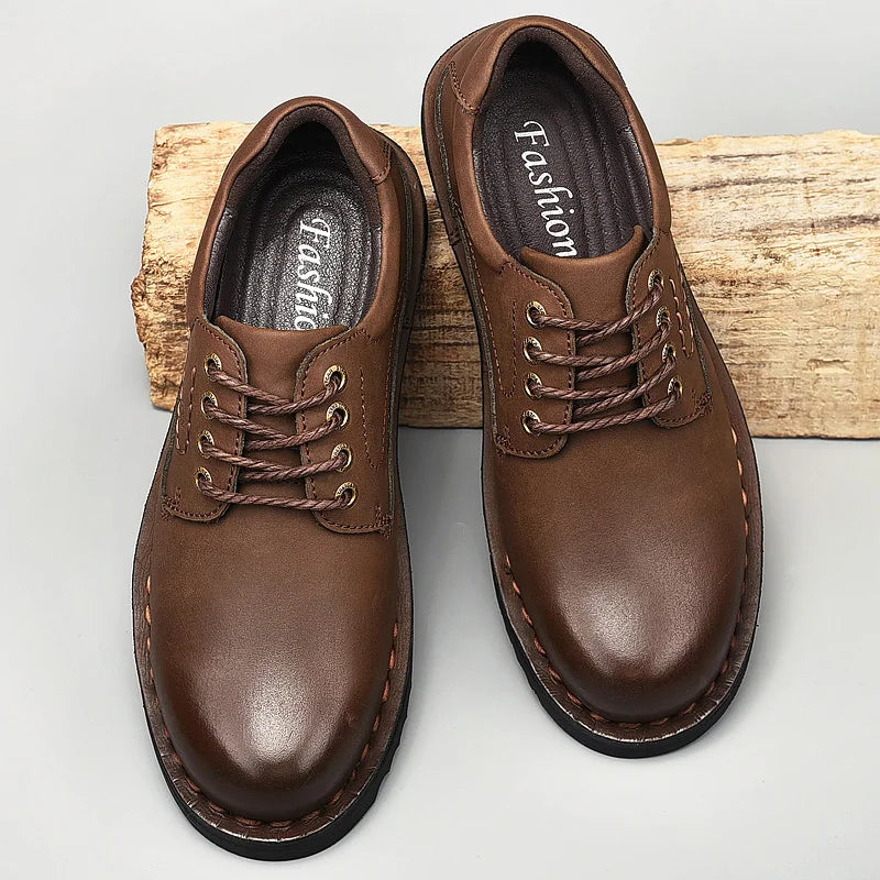 Golden Sapling moda męskie buty zwykłe retro skórzana platforma dla mężczyzn wypoczynek imprezowy obuwie robocze chaussures homme