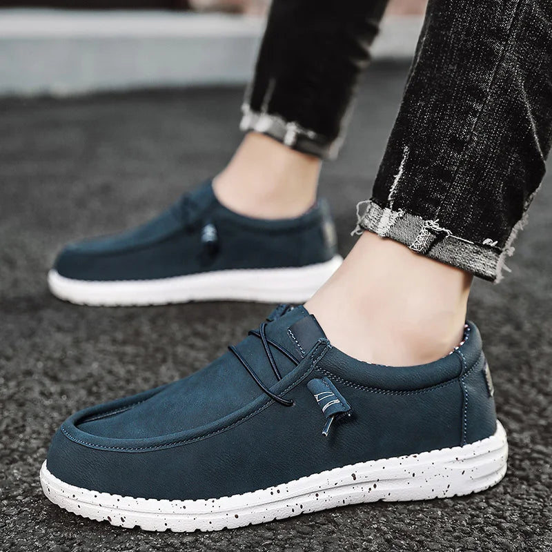 Mænds slip-on afslappet loafers lette komfortable lærredsko stræk loafer non slip åndbare bådsko til mænd