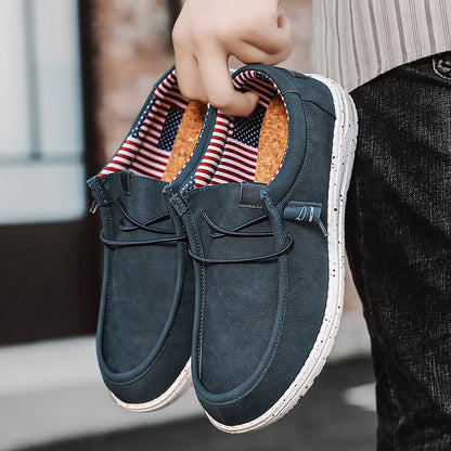 Mænds slip-on afslappet loafers lette komfortable lærredsko stræk loafer non slip åndbare bådsko til mænd
