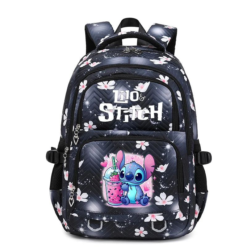 Lilo Stitch Waterproof Large Capacity Backpack for Women Girls Daypack Lightweight Schoolbag Casual Travel Knapsack