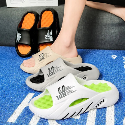 New Summer Man Massage Slippers 2025 Indoor Outdoor Beach Sandals Soft Bottom Casual Slippers Male Flip Flops Mens Sandals
