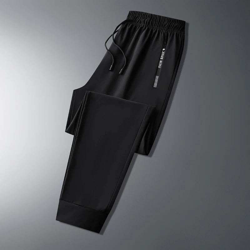 Ice Seide neue Hosen für Männer Sommer Dünne Stil Sport trockneter, gerade getrocknetes Bein Draping Wide Leg Hosen lässige lange Hosen für Männer