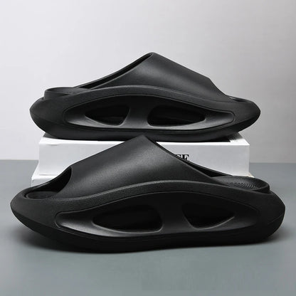 Comwarm Ny sommerplattform tøfler for menn Ikke-sklips Åpne tå flip flops menn mote strand sandaler bad tøfler utendørs