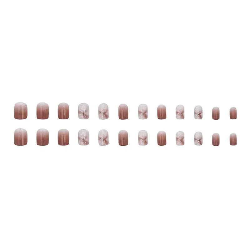 Caramel Gradient Wear Nail Piece Winter High Sense Of Pure Desire Ice Transparent Color Wear Nail Blush Removable False Nails