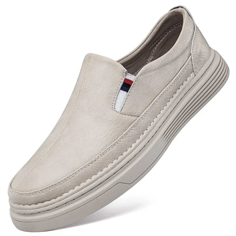 Spring Outdoor Oxford Shoes Comfortable Massage Soles Casual Shoes Men's Loafers High Quality Flat Sole Genuine Leather Shoes