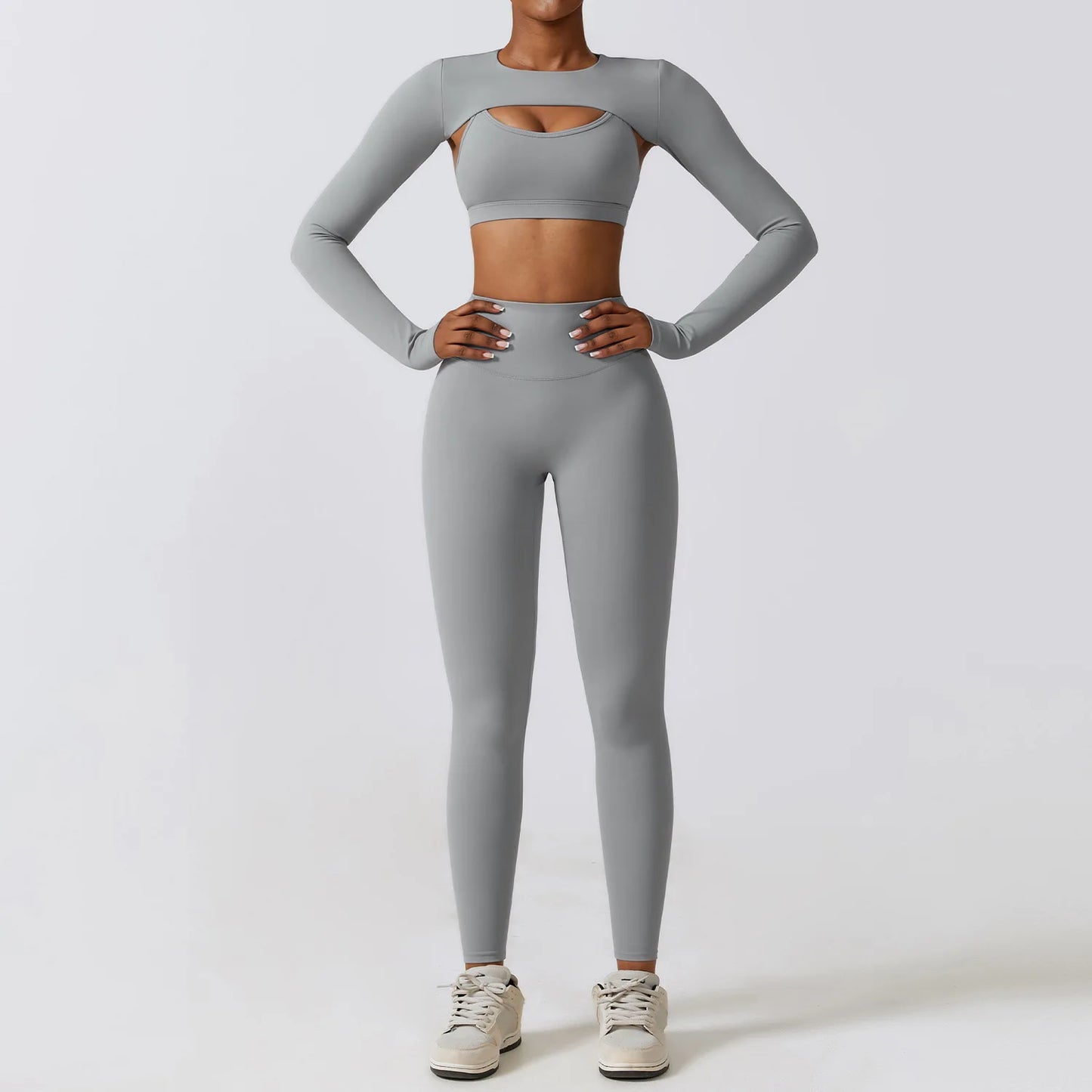 Women 2/3pcs Workout Outfits Yoga Sets Sportswear Gym Workout Clothing Tracksuit High Waist Leggings and Stretch Sports Bra