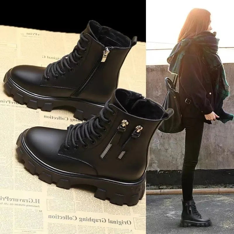 2023 Top Quality Women's Fashion Snow Boots  Natural Fur Warm Ankle Boots Waterproof Warm  Women Winter Boots Shoes