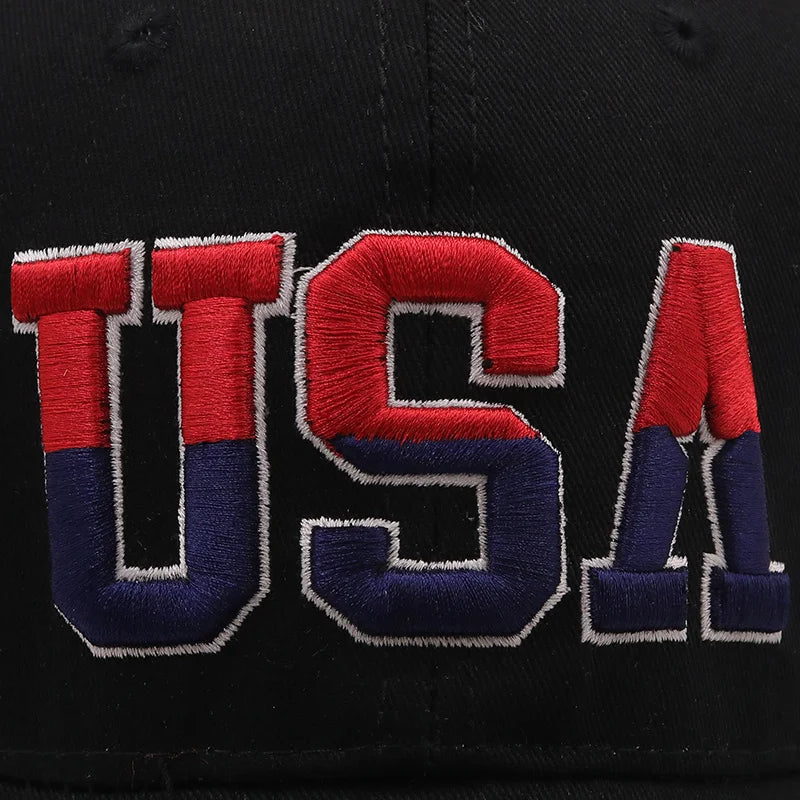 NUEVA marca de la bandera de EE. UU. Capilla de béisbol para hombres Mujeres algodón Snapback Hat unisex América Bordado Hip Hop Caps Gorras Pet