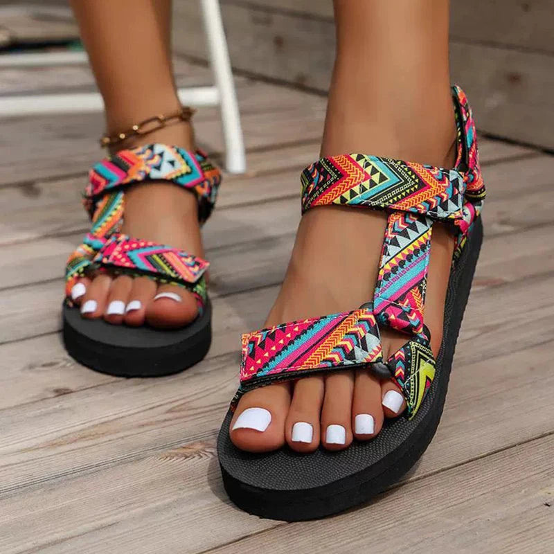 Letní ploché dámské boty konopné lano sada nohou plážové sandály Outdoor All-Match Casual Stippers Dámské sandály Dámské sandály