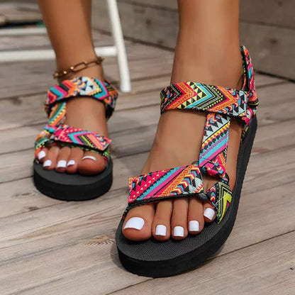 Letní ploché dámské boty konopné lano sada nohou plážové sandály Outdoor All-Match Casual Stippers Dámské sandály Dámské sandály