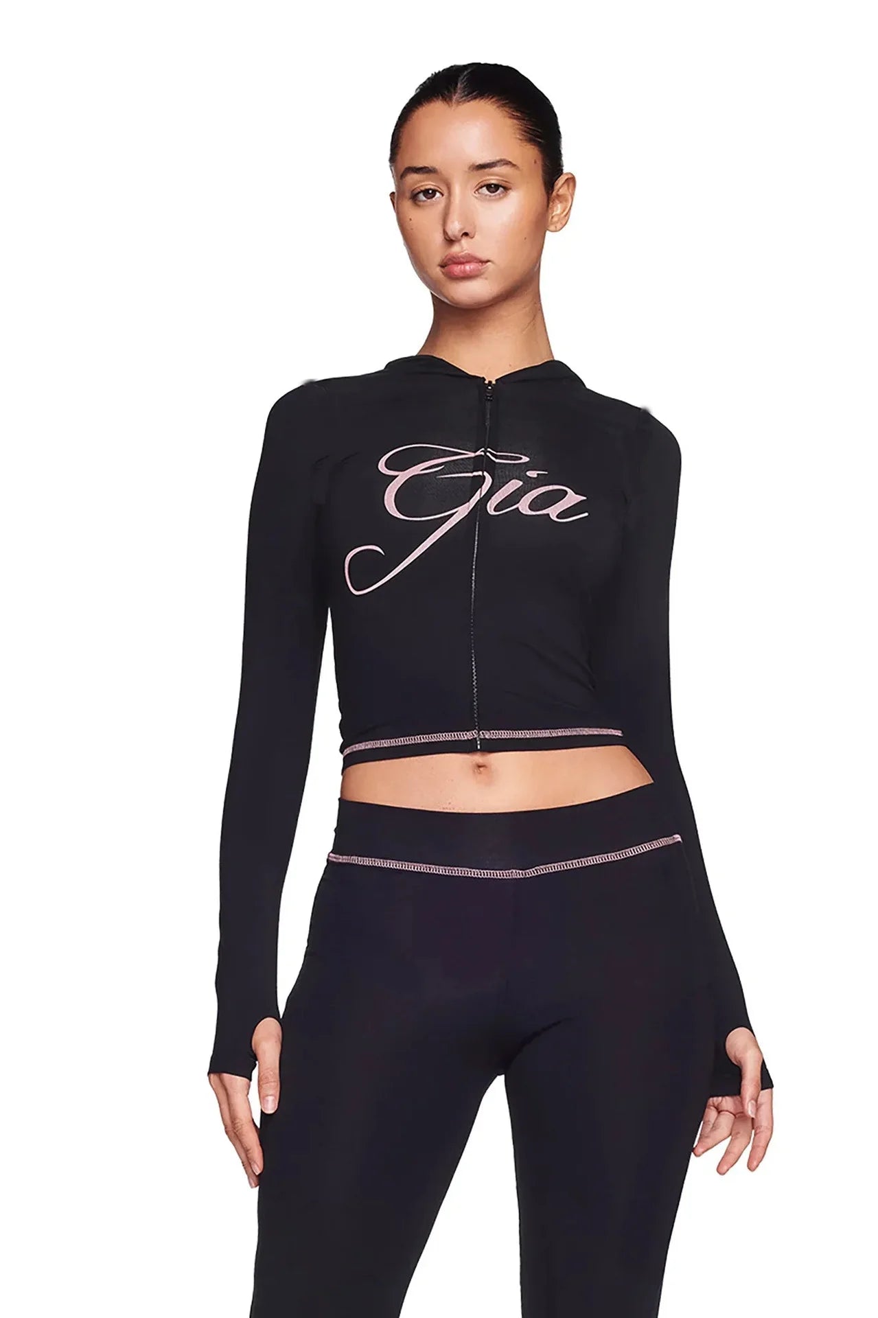 Ich bin GIA High Taisted Casual Hohosers Anzug mit Cardigan Summer Anzug elegantes Gelegenheitsdruck Kapuzenkürzel-Top-Frauen-Trailsuit Set