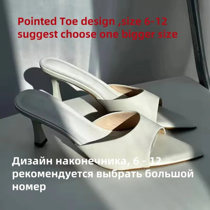 FEDONAS Women Genuine Leather High Heels Sandals Sexy Pointed Open Toe Party Wedding Summer Shoes Woman Soft Leather Prom Pumps
