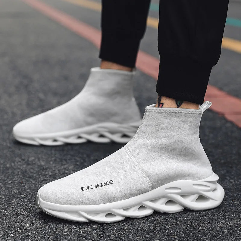 Hot Selling Cheap Black Men's Running Shoes Breathable Comfort Running Sneakers Light Slip-on Socks Shoes For Man Large Size 47