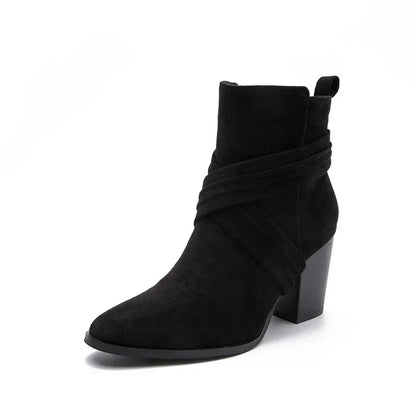 Ankle Boots for Women New Fashion Woman Autumn Pointed Toe High Heels Zipper Pumps Female Short Booties Zapatos De Mujer 2024