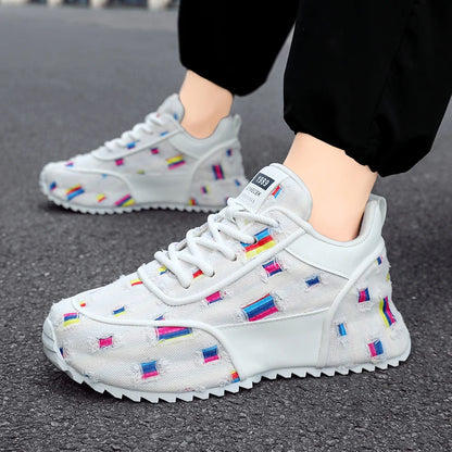 Canvas shoes Men's shoes summer breathable casual flat shoes trend all match sports sense letter cloth shoes round head fashion
