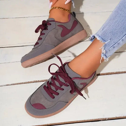 Sneakers Women Fashion Platform Casual Single Shoes Breathable Flat Bottom Lace Up Lightweight Sneakers Shoes Zapatos De Mujer