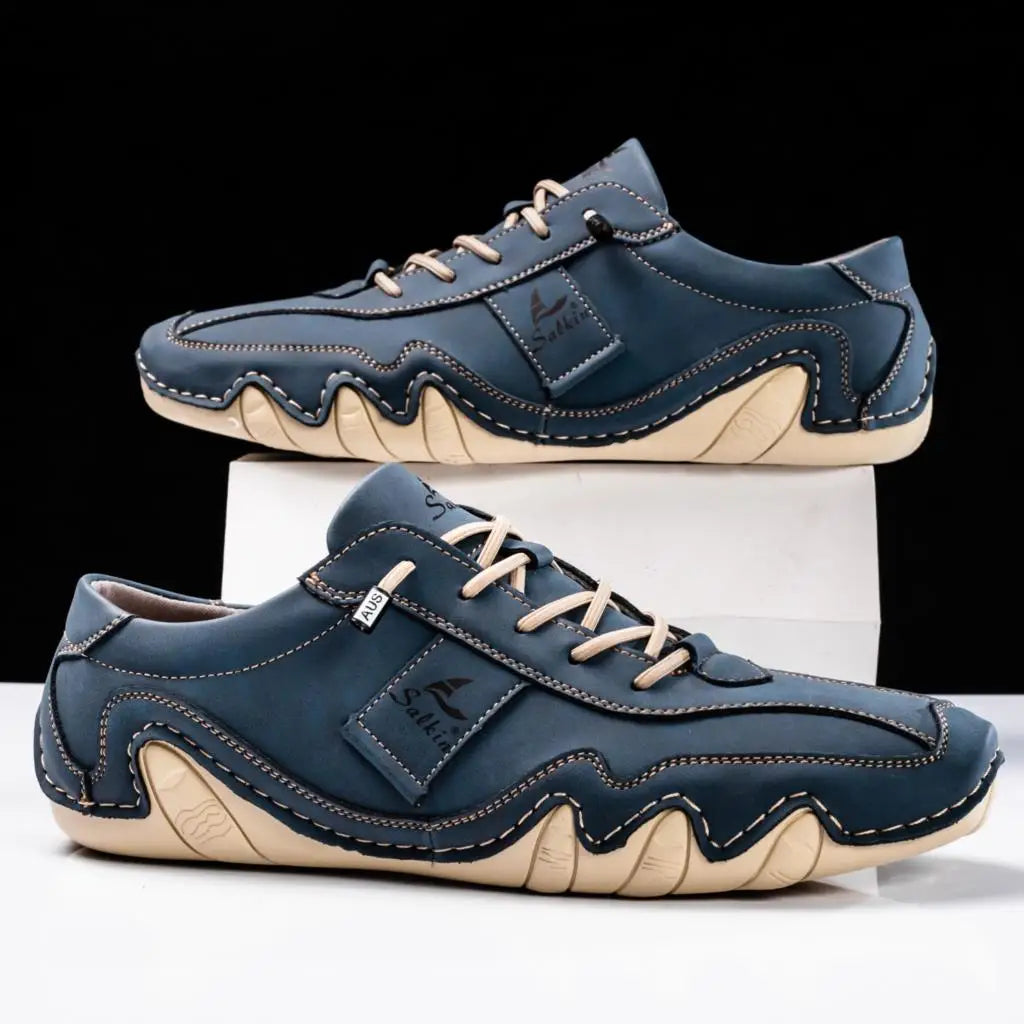 Nouveau 2024 Fashion Handmade Cuir Casual Men Chaussures Design d'automne baskets MAN MANS HAUPPLABLES CHAUSSURES D'HAUTS SOWS