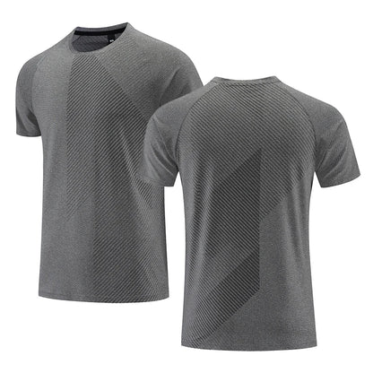 Snelle droge mannen Running T-shirt Fitness Sports Top Gym Training Shirt Ademend joggen Casual Sportswear