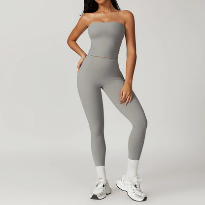 Women's Clothes 2pcs Gym Yoga Suit Sports Set Workout Tracksuit Breathable Sexy Bra Fitness Bell-bottoms Leggings Athletic Wear