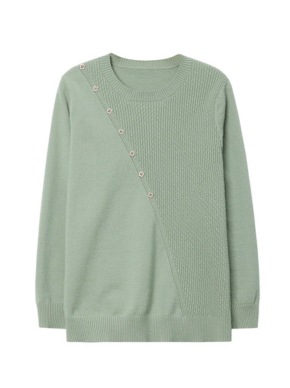 YISU College style Women Sweater O-Neck Knitted pullove long sleeves Female soft Jumper Casual solid color Women clothing