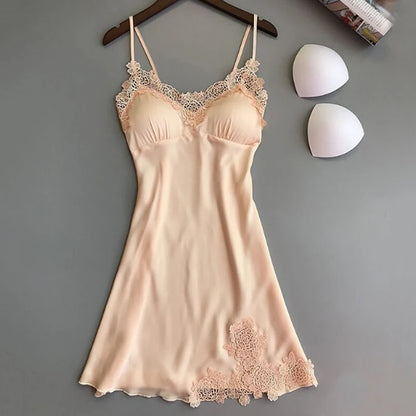 Pajamas sexy da donna da notte da camicie da camicino da donna in seta da donna primavera e estate in seta sottili Halter Halter Service Notte Abiti da notte