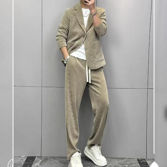 2025 Men Early Spring New Style Suit Suit Two-piece Suit Fashionable Comfortable High-end Versatile and Handsome