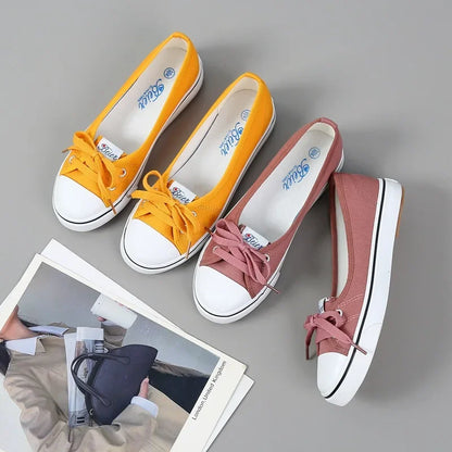 Canvas Small White Shallow Cut Summer Flat Sport Casual Ladies Soft Sneakers Platform Zapatillas De Mujer Tenis Women Luxury