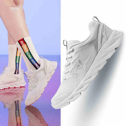 Xtep Running Shoes Non-Slip Soft Women's Sports Shoes Leather Upper Shock Absorption Female Sneakers For Women 879318110073