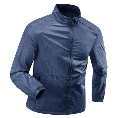 Plus Size 7XL 8XL Summer Hiking Jackets Men Fishing Cycling Hooded Gym Running Coat Outdoor Sun-Protective Thin Jacket Clothing