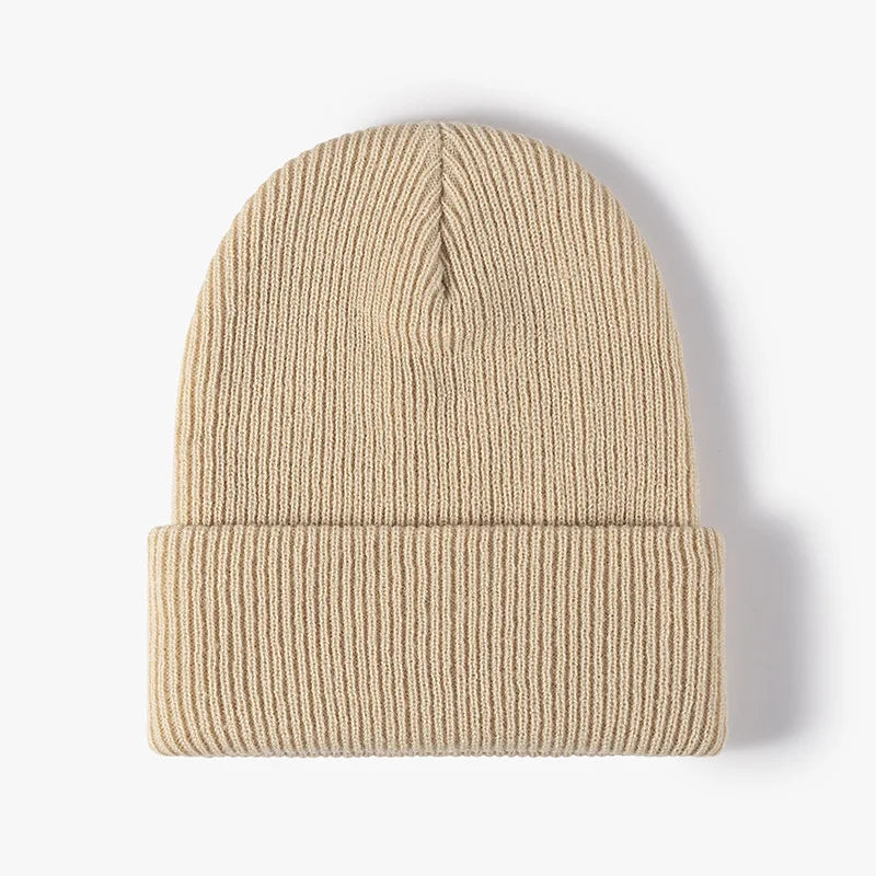 Brand Oohmy Knitted Hats for Men Women, Skullies Caps, Warmer Bonnet, Casual Cap, Monochromatic, Male and Female, Winter, 2024