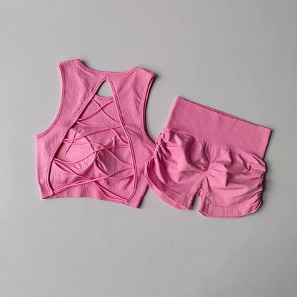 Seamless High Waist Leggings Set Tracksuit for Women Yoga Sets Sportswear Workout Set Sports Bra Gym Yoga Set Fitness Clothing