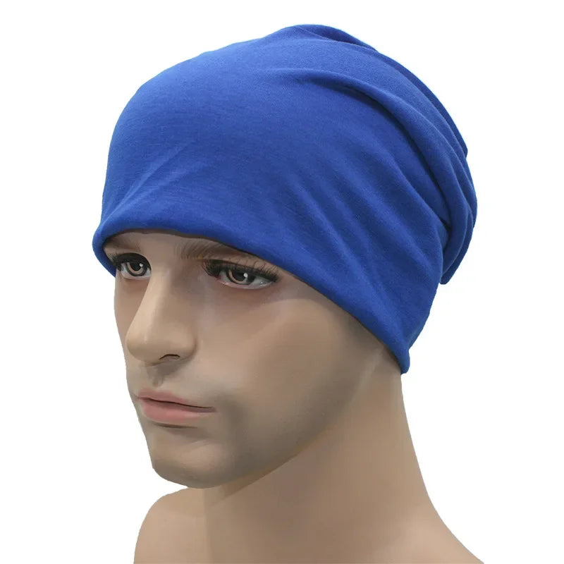 Sombreros de primavera para mujeres Gorro delgado Capa tejida Girl Autumn Cool Candy Color Geanie Hombres Pila de algodón Capa de pila Capa informal