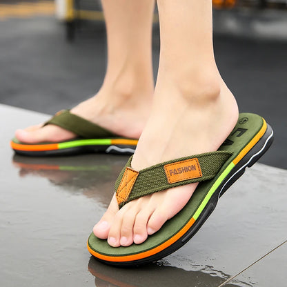 High Quality Green Men Summer Flip-Flop Non-slip Beach Slippers for Men Outdoor Flip Flops Man Fashion Slides chinelo masculino