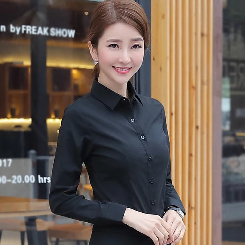 Camicie da donna camicette da donna camicia bianca camicetta a maniche lunghe top da femmina di camicette di base 2023 abiti da donna elegante moda