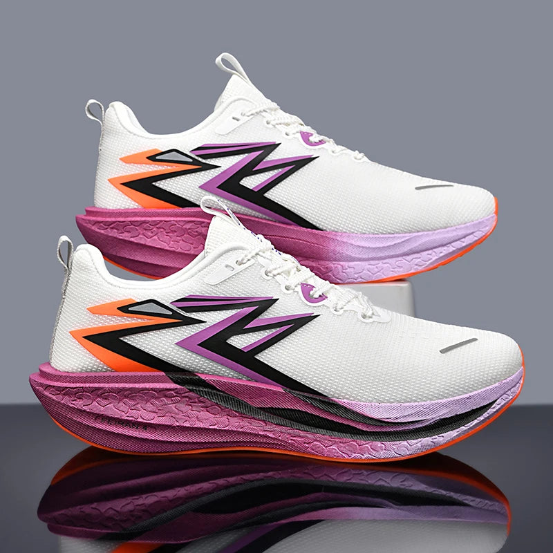 Placa de carbono Maratón Hombres Sports Running Zapas Air Cushion Air Women Ligewight Athletic Gym Sneakers Senderismo Footwear