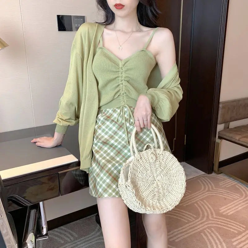 Office Female Outfits Y2k Streetwear Summer Fashion 2025 Clothing Trend Chic and Elegant Festival Women's Two Skirt Piece Set