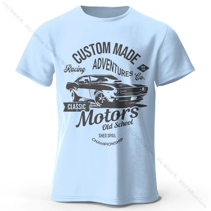 Camiseta impresa de motores para hombres 100% algodón de algodón