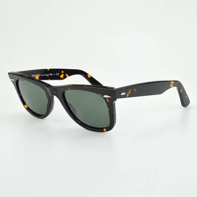 Gafas de sol clásicos lente de vidrio acetato de lentes solares y-2140 diseño de doble remacha gafas elegantes femeninas uv gafas de sol