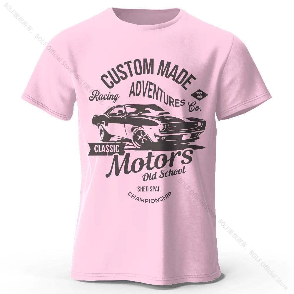 Camiseta impresa de motores para hombres 100% algodón de algodón