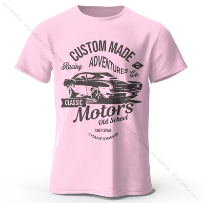Camiseta impresa de motores para hombres 100% algodón de algodón