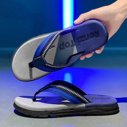 [Lang Yun] Summer Man Flips Flops Brepwant confortable Chaussures de plage confortables Slippées de maison pour hommes