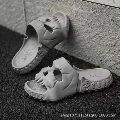 Skull Slipper Demon Y2k Platform Cloud Summer Beach Sandal Slides Flip Flop Men Male Non Slip Indoor Outdoor Soft Shoe Home 2025