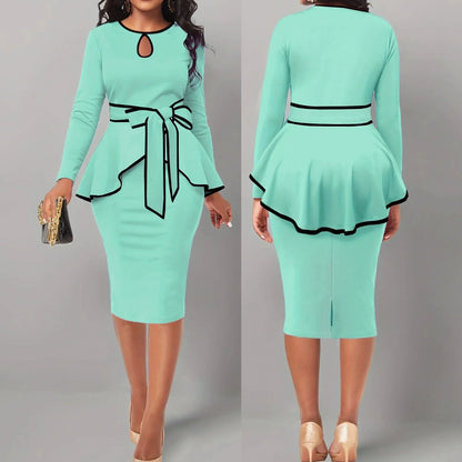 SexyElegant Amazon Cross-Border Suit Dress Ruffle Edge Top Side Slit Skirt 2-Piece Set For Women From China Big Land