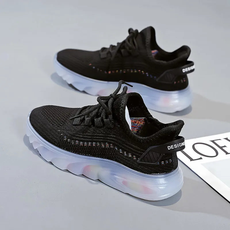 Nova plataforma de moda feminina sapatos esportivos outono novo tênis de tênis de corrida ao ar livre respirável