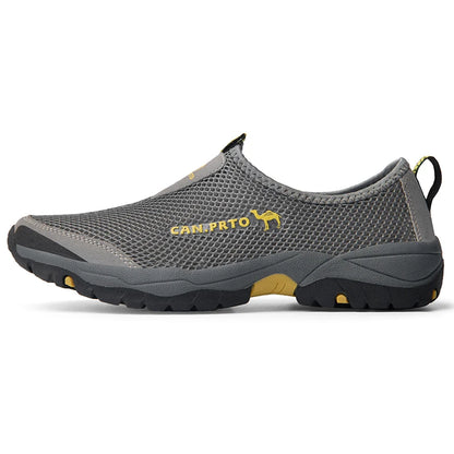 Muoti kesäkengät miehet rento kengät verkko ulkona hengittävä liukuvat asunnot miehet lenkkarit mukavat veden leipomot zapatillas
