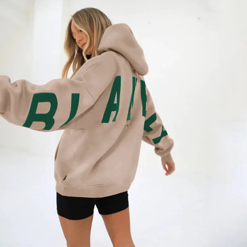 American Retro Letter Print Oversized Sweatshirt Women Harajuku Y2K Trendy Streetwear Top Chic Colorful Versatile Casual Hoodie